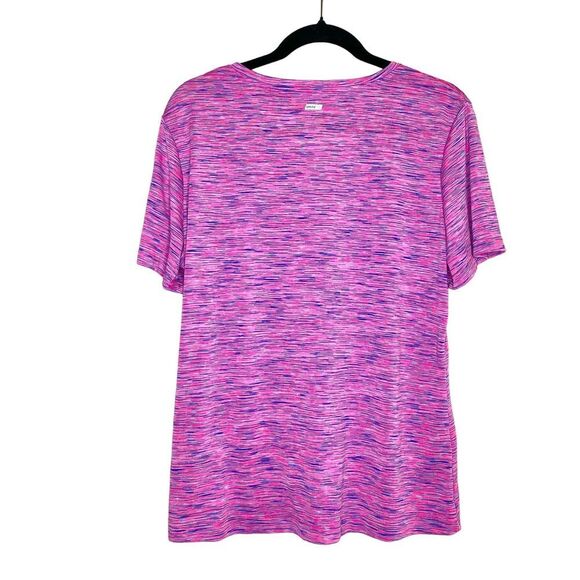 Spalding Short Sleeve Space Dye Speed Dri Workout Tee XL Pink Blue Gym T-Shirt - Picture 7 of 7